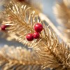 Sullivans Artificial 33.5" Gold Pine Red Berry Stem, Multicolor - 2 of 2