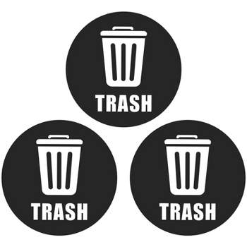 Unique Bargains Trash Stickers Decals Bin Labels Large Vinyl for Stainless Steel Plastic Trash Can