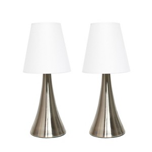 Creekwood Home 11.42" Chic and Contemporary Mini Touch Lamp Brushed Nickel with Shade - 1 of 4