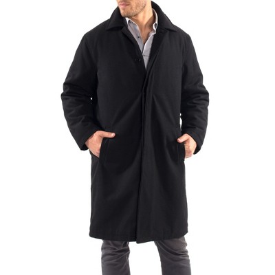 Alpine Swiss Zach Mens Wool Trench Coat Knee Length Overcoat Black XL