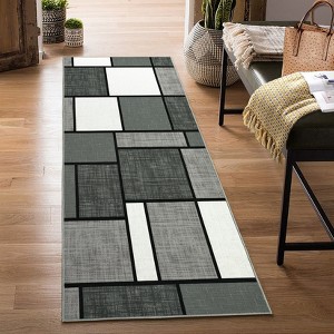 COZONY Modern Farmhouse Throw Rug - Washable Non-Slip Low Pile Carpet for Bedroom, Dining Room, Office Home Decor - 1 of 4