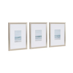 Kate & Laurel All Things Decor 11"x14" Matted to 5"x7" Adlynn Art Set Silver - 1 of 4