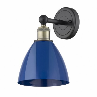 Plymouth Dome - 1 Light Wall Sconce In Industrial Style-12 Inches Tall and 7.5 Inches Wide