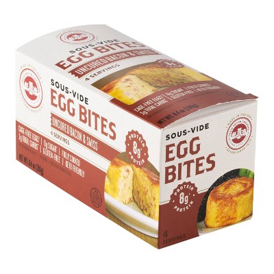 Three Little Pigs Sous-vide Egg Bite with Uncured Bacon and Swiss - 8.4oz/4ct