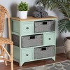 Valtina Two-Tone Wood 3 Drawer Storage Unit with Baskets Oak Brown/Gray/Mint Green - Baxton Studio - 4 of 4