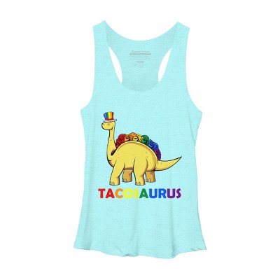 Adult Design By Humans Tacos Dinosaur Tacosaurus Rainbow Pride By JuTrading Racerback Tank Top