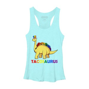Adult Design By Humans Tacos Dinosaur Tacosaurus Rainbow Pride By JuTrading Racerback Tank Top - 1 of 2