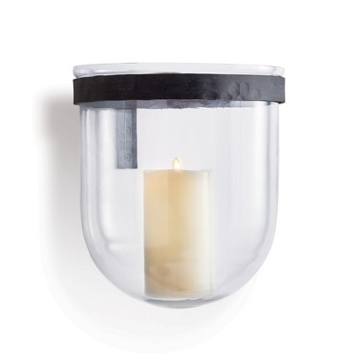 Plum & Post 10.25"W x 10.25"D x 12"H Gwen Outdoor Wall Candle Holder Vessel