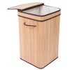 BirdRock Home Bamboo Square Laundry Hamper with Lid and Cloth Liner - Natural - 2 of 4