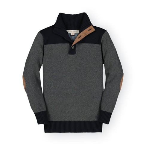 Hope & Henry Boys' Organic Contrast Sweater with Elbow Patches, Infant - image 1 of 4