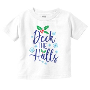Christmas Deck The Halls Snowflakes Toddler Baby Graphic T Shirt Brisco Brands - 1 of 4