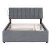 TIRAMISUBEST Twin/Full/Queen Size Upholstered Platform Bed with Trundle, Teddy Fleece Bed Frame with LED Headboard and Slats Support - 4 of 4