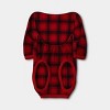 Plaid Brushed Fleece Pet Pajamas - Wondershop™ Red/Black - 2 of 3