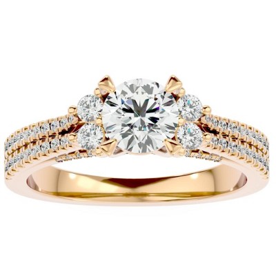 Pompeii3 1 1/3CT Diamond Engagement Ring in White, Yellow, or Rose Gold Lab Created