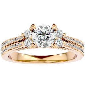 Pompeii3 1 1/3CT Diamond Engagement Ring in White, Yellow, or Rose Gold Lab Created - 1 of 4