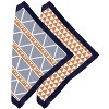 Bacati - Liam Aztec Print Orange/Navy Triangles Muslin 2 pc Security Blankets - 2 of 4