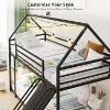 ELJGET Twin Over Twin Bunk Bed, Montessori Floor Bunk Bed Frame with Convertible Slide, Heavy Duty Metal Low Bed with House Shape and Roof for Kids - 2 of 4