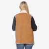 Anna-Kaci Women's Faux Shearling Open Front Vest with Oversized Collar - 2 of 4