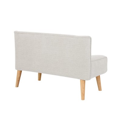 Vintage Linen-Look Loveseat - Upholstered Fabric Sofa with Wooden Legs, Compact Seating Furniture for Small Spaces, Living Room, Bedroom, Game Room