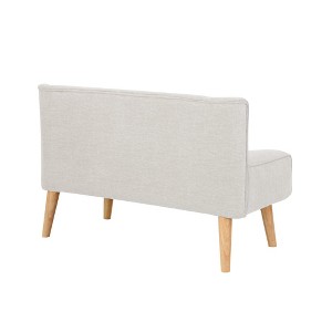 Vintage Linen-Look Loveseat - Upholstered Fabric Sofa with Wooden Legs, Compact Seating Furniture for Small Spaces, Living Room, Bedroom, Game Room - 1 of 4