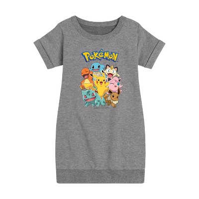 - Pokémon - Pikachu and Friends Graphic Short Sleeve Fleece Dress
