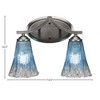 Toltec Lighting Zilo 2 - Light Vanity in  Graphite with 5.5" Fluted Teal Crystal  Shade - 2 of 2
