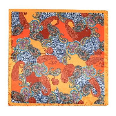 Anna-Kaci Women's Satin Square Scarf with Paisley Print Pattern 35.5×35.5 Inches