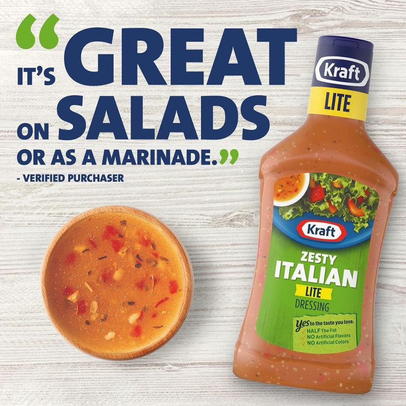 Kraft Lite Zesty Italian Salad Dressing - 16fl oz, 5 of 15