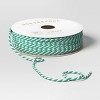 90' Christmas Fabric Ribbon Green/White Twine - Wondershop™ - 3 of 3
