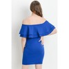 Hello Miz Women's Off Shoulder Double Ruffle Maternity Dress - 3 of 4