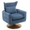 CAVINAS Mid-Century Modern 360° Swivel Accent Chair,Elegant Upholstered Armchair with Golden Metal Base for Stylish Living Room,Office - 2 of 4