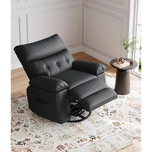 Coucheta Oversized Rocker Swivel Recliner - PU Leather Extra Wide, Manual Recliner with 1.5X Sponge Comfort, for Living Room and Bedroom - 1 of 4