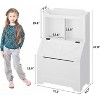 Kids Bookshelf, Toy Storage Organizer with Flip-Top Lid and Cubby - 2 of 4