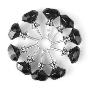 Unique Bargains Diamond Shaped Crystal Glass Drawer Handle Cabinet Knobs - 1 of 4