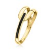 Ross-Simons 10kt Yellow Gold Open-Space Ring With Black Enamel - 2 of 4