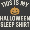 Rerun Island Women Halloween Sleep Shirt Smiley Pumpkin Short Sleeve Graphic Cotton Cropped Loose T-shirt - 2 of 4