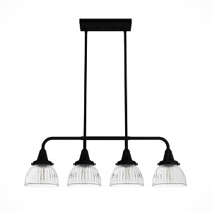Hunter Fans 7" Cypress Grove Linear Chandelier Natural Iron Finish - 4 Light Industrial Ceiling Fixture for Indoor Use - 1 of 4