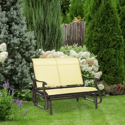 VYNXARIA Outsunny 2-Person Outdoor Glider Bench - Comfortable Patio Loveseat for Relaxation