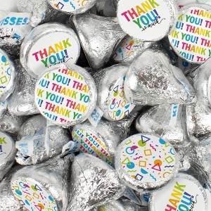 85 pcs Thank You Candy Party Favors Milk Chocolate Hershey's Kisses (13.6oz, Approx. 85 pcs) - No Assembly Required - By Just Candy - 1 of 1