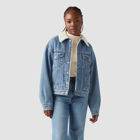 Denim sherpa jacket target online