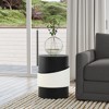 LuxenHome Modern Black and White Metal Round Side Table, 20.5" Color Block Coffee Accent End Table for Living Room, Bedside Couch Tables - 2 of 4