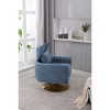 360° Swivel Accent Chair with Fabric Upholstery & Gold Metal Base,Mid-Century Modern Comfy Barrel Chair for Living Room,Bedroom-Baofuwish - 3 of 4