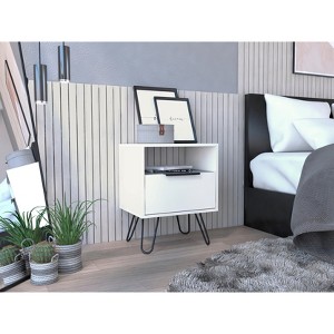 TIRAMISUBEST Nightstand - White Mobile File Cabinet - 1 of 4