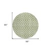 Green And Beige Geometric Washable Indoor Outdoor Area Rug - 3 of 4