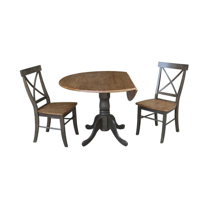 42" Mase Dual Drop Leaf Table with 2 X Back Chairs - International Concepts, 4 of 12