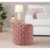Sapphtopaz Modern Braided Ottoman with Velvet Upholstered Versatile Pouf Small Foot Stool Foam Shoe Bench for Living Room, Entryway - 2 of 4