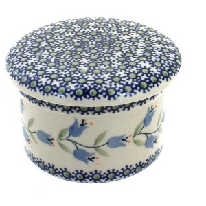 Blue Rose Polish Pottery M136 Manufaktura French Butter Dish - 1 of 2
