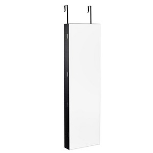Tangkula Lockable Wall Door Mount Storage Organizer Jewelry Cabinet w/Mirror Light - 1 of 4