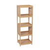 Evideco French Home Goods Open-Shelf Storage Unit with Vented Design, Natural - Trinidad Collection - 2 of 4