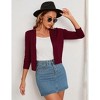 BLUEMING Womens Soft Knit Sweater Cardigan Bracelet Sleeve Open Front Cardigan Above Hip Length Cardigan - 2 of 4